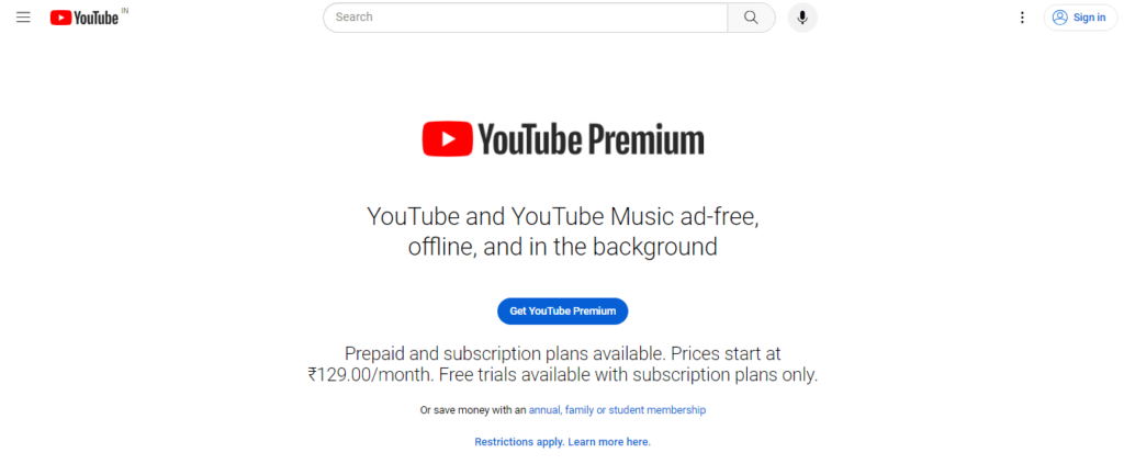 YouTube Premium | यूट्यूब प्रीमियम